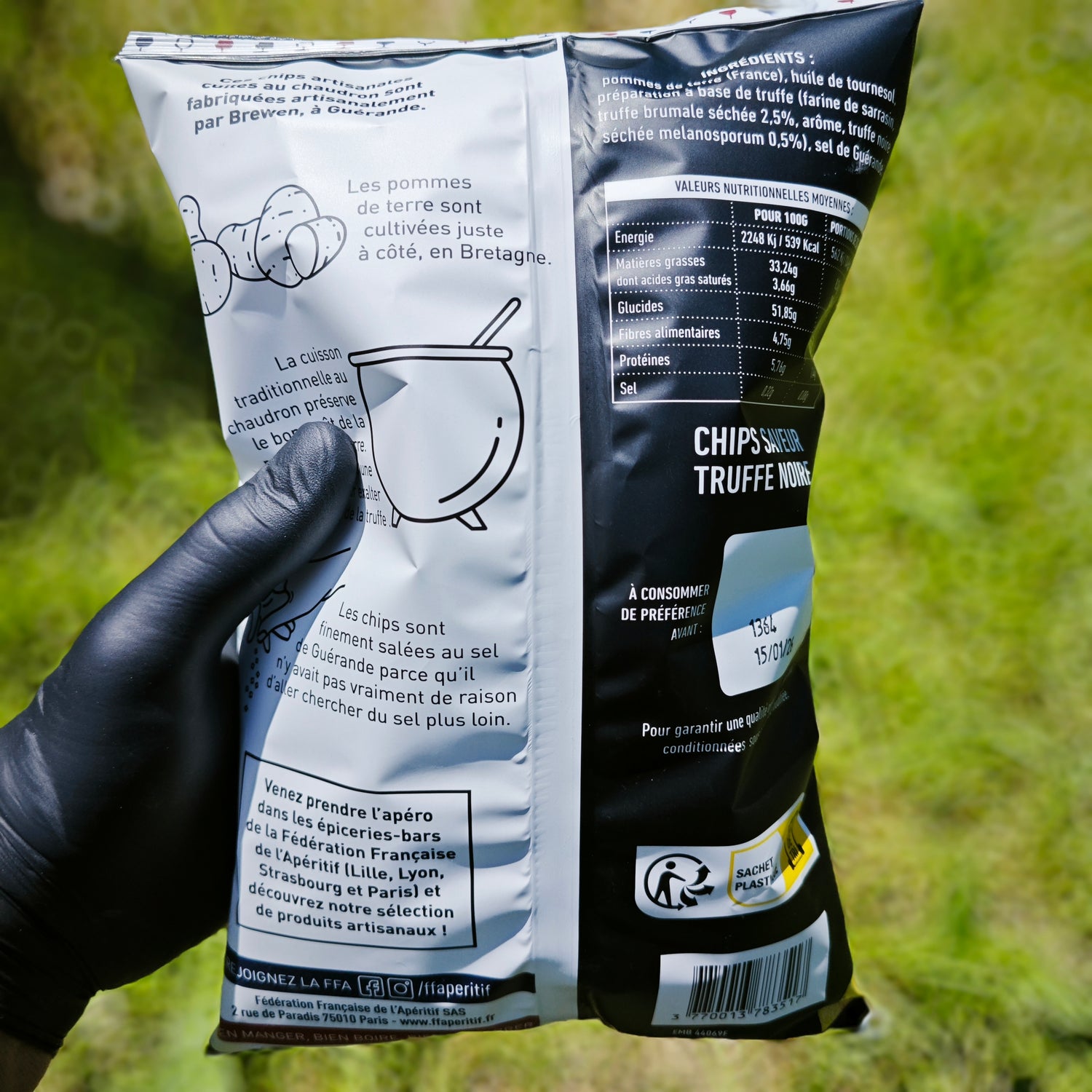 Chips artisanales saveur truffe noire